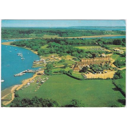 Postcard Bucklers Hard, Hampshire. Aerial view. Unposted
