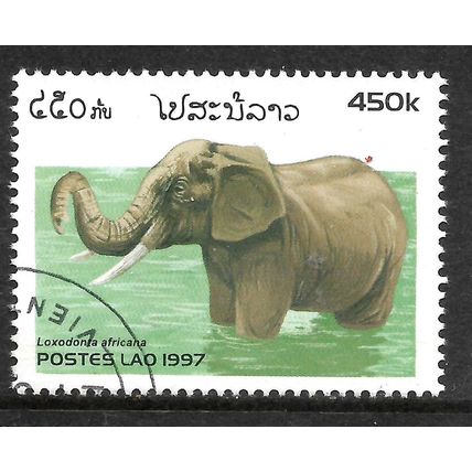 LAOS 1997 ELEPHANTS 450K AFRICAN ELEPHANT IN WATER SG 1574 FINE USED
