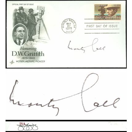 1975 First Day Cover #1555 DW Griffith, MONTY HALL AUTOGRAPHED, LETS MAKE A DEAL