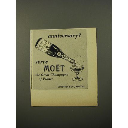1954 Moet Champagne Ad - Anniversary?
