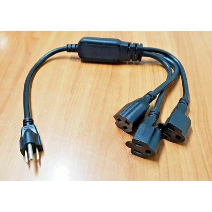 CABLE DE CORRIENTE CON 3 TOMAS PARA USAR EQUIPOS AMERICANOS CONEXIÓN AMERICANA