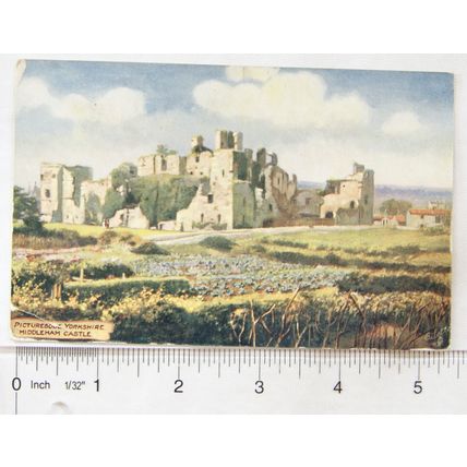 vintage Postcard Middleham Castle, Yorkshire