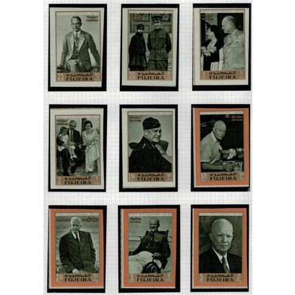 ZAYIX Fujeira UAE Mi 365-373B MNH Impf WWII President Eisenhower Ike 030222-S13