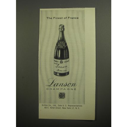 1956 Lanson Champagne Ad - The finest of France
