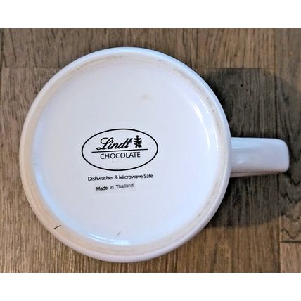 LINDT LINDOR TRUFFLES Stamps, First Class Chocolate Coffee Mug Cup 12oz. Winter