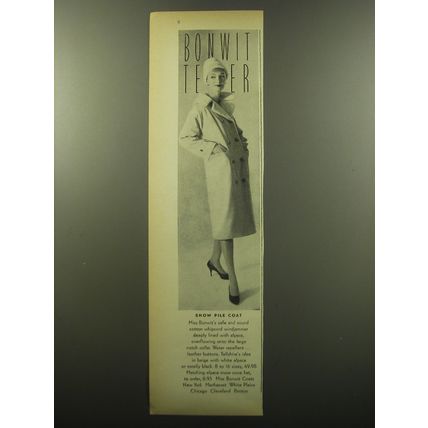1959 Bonwit Teller Coat by Tellshire Advertisement - Snow Pile Coat