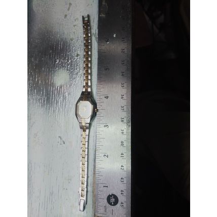 Caravelle by Bulova Watch Women Silver Gold Tone Octagon 45L54 New Battery 7"