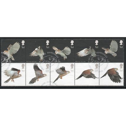 Sg2327 -Sg2336 Birds of Pray set first day issue block very fine used (RA )