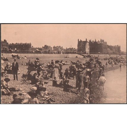 The Beach, Hove, Sussex, 1922 - Brown & Rawcliffe Postcard