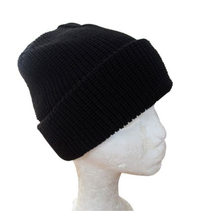 Job Lot Of 12 Black Winter Watch Caps - Thick Knitted Beanie Warm Outdoor Hat