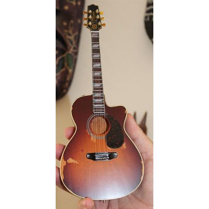 TOBY KEITH -Signature Sunburst Distressed Acoustic 1:4 Replica Guitar~Axe Heaven