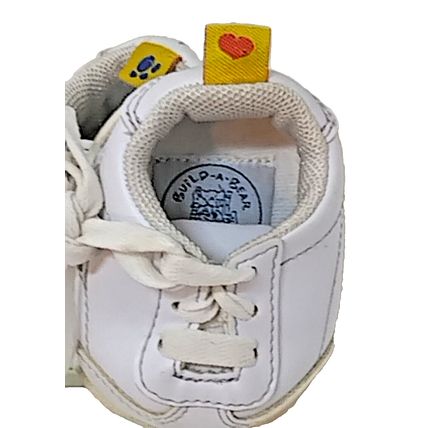 Build A Bear Workshop Tennis Shoes White W/ Silver Star Lace Up Leather Light Up