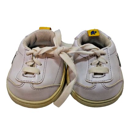 Build A Bear Workshop Tennis Shoes White W/ Silver Star Lace Up Leather Light Up