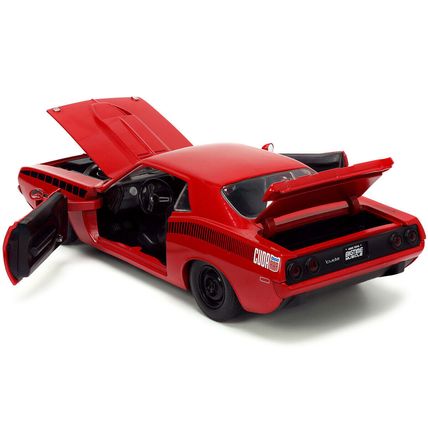 1973 Plymouth Barracuda Red with Black Stripes "Bigtime Muscle" Series 1/24 D...