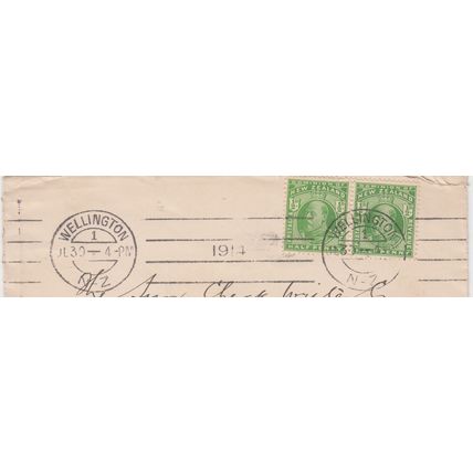 NEW ZEALAND cover postmarked Wellington, 30 July 1914 - to U.S.A.