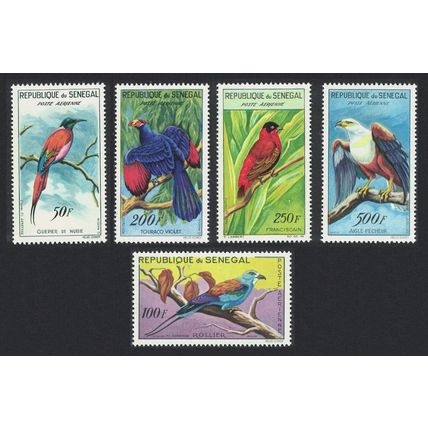 Senegal Fish Eagle Bee-eater Turaco Bishop Roller Birds 5v 1960 MNH SG#234-238