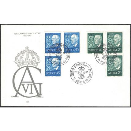 Sweden - FDC 11/11 1967 Gustaf VI Adolf 85 år *ILLUSTRATED - VIGNETTE 2*