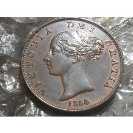 1854 Victoria half-penny.