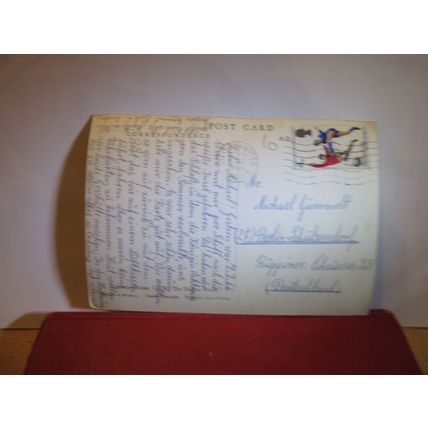 DURBAR ROOM, OSBORNE HOUSE, ISLE OF WIGHT used postcard RP 1966 FOOTBALL STAMP =