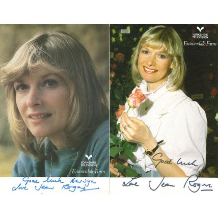 Jean Rogers Dolly Skilbeck Emmerdale 2x Vintage Hand Signed Photo s