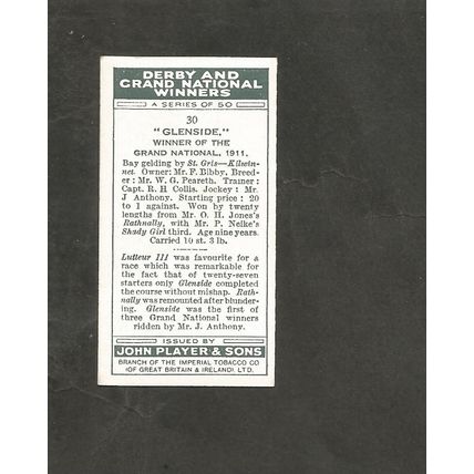 Cigarette Card Players Derby & Grand National Winners #30 Glenside