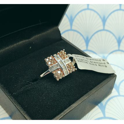 Gemporia 9ct 375 White Gold 0.50ct Cognac Diamond Ring - Brand New with Box
