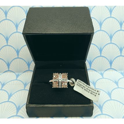 Gemporia 9ct 375 White Gold 0.50ct Cognac Diamond Ring - Brand New with Box