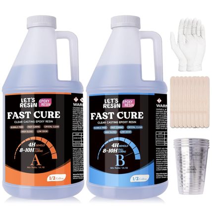 LET'S RESIN EPOXY RESIN Fast Cure Resin Epoxy for Jewelry,1 Gallon Quick Dry Res