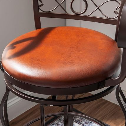 Powell Company Big and Tall Copper Stamped Back Barstool with Arms Bar Stool, Br