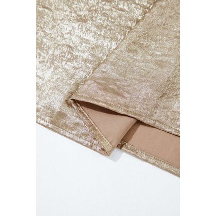 Gold Plus Size Metallic V Neck Short Sleeve Blouse