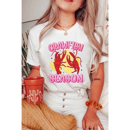 White CRAWFISH SEASON Lemon Spice Graphic Tee