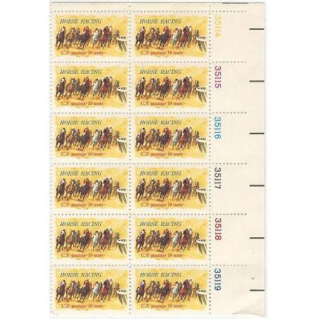 HORSE RACING : 12 stamp BLOCK (1974)