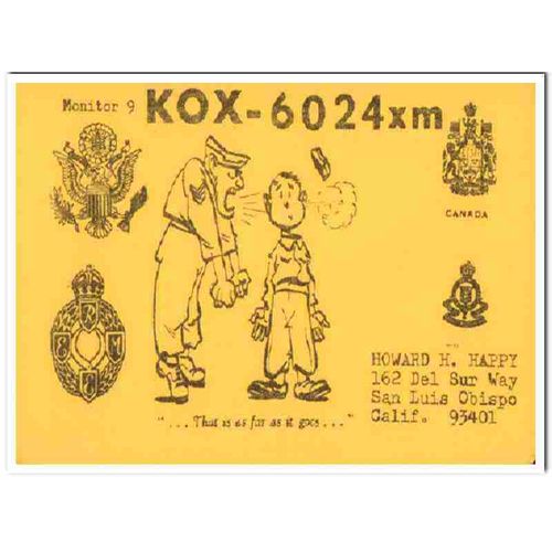 kox-6024 howard happy san luis obispo ca 60s cb qsl vintage postcard3