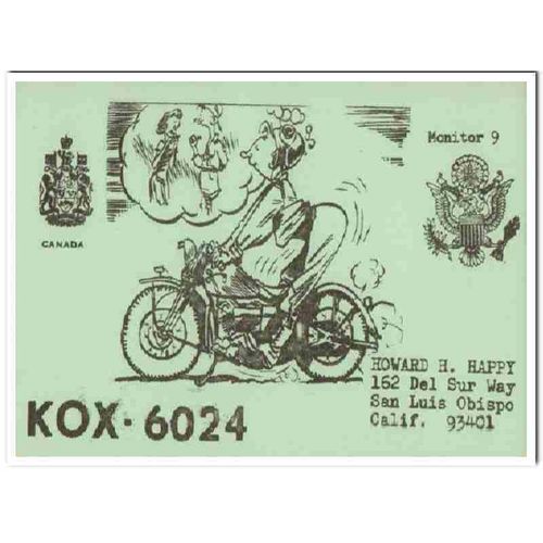 kox-6024 howard happy san luis obispo ca 60s cb qsl vintage postcard5