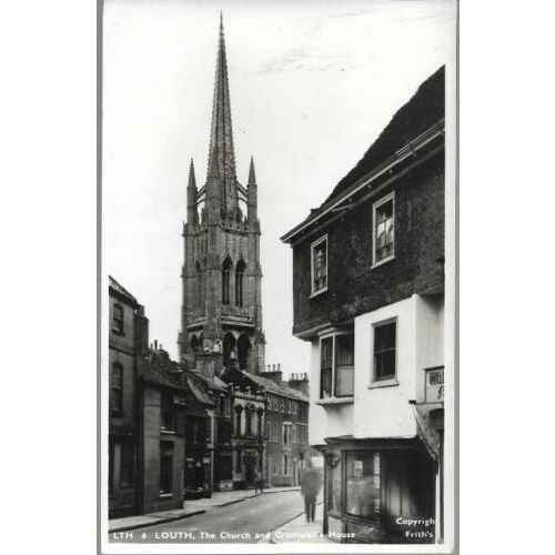 Louth, Lincolnshire - Church & Cromwell's House - Friths RP postcard c.1950s