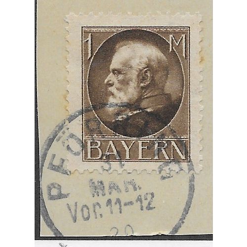 GER (BAVARIA) 1914 1m KING LUDWIG III' (PERFED) FINE USED (EBID64-441)