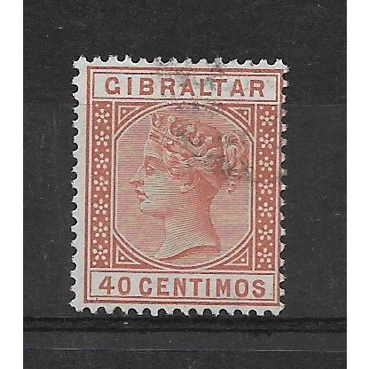 Gibraltar.SG27 40c Orange-Brown.Fine Used.Sept19d