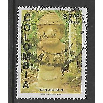 COLOMBIA 1981 ARCHAEOLOGICAL DISCOVERIES 7p OF MAN SAN AGUSTIN SG1553 F/USED