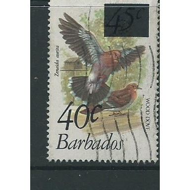 barbados stamps sg683 bird surcharge sg 683