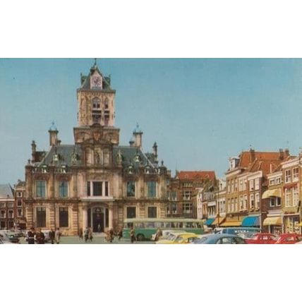 Delft Dutch Market Square Nivea Van Cream Advertising Postcard