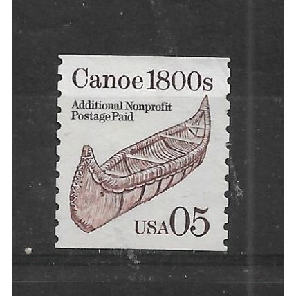 UnitedStates.SG2485 5c Birch Back Canoe,1800's (Brown).Unused.Feb23q