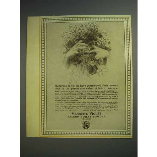 1913 Mennen's Violet Talcum Toilet Powder Ad