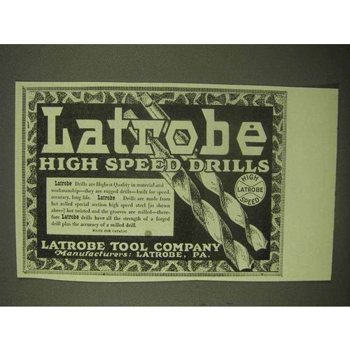 1922 Latrobe High Speed Drills Ad