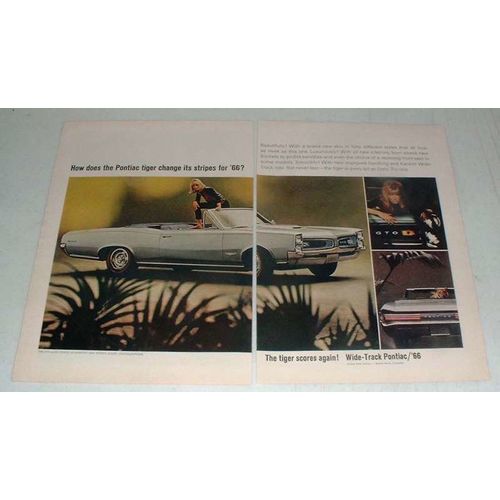 1966 Pontiac GTO Convertible Car Ad - Change Stripes