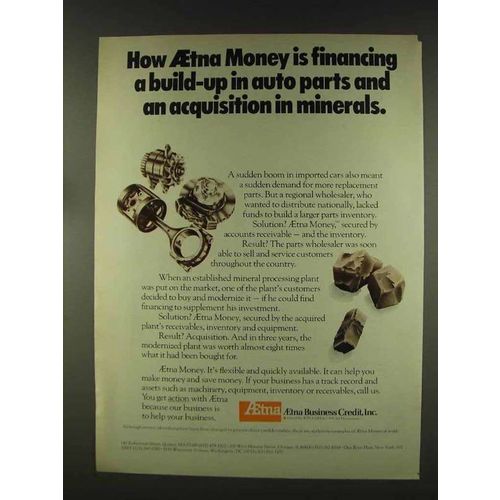 1977 Aetna Insurance Ad - Financing Auto Parts