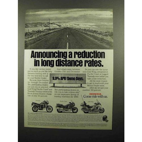1989 Honda Motorcycle Ad - Transalp, Pacific Coast