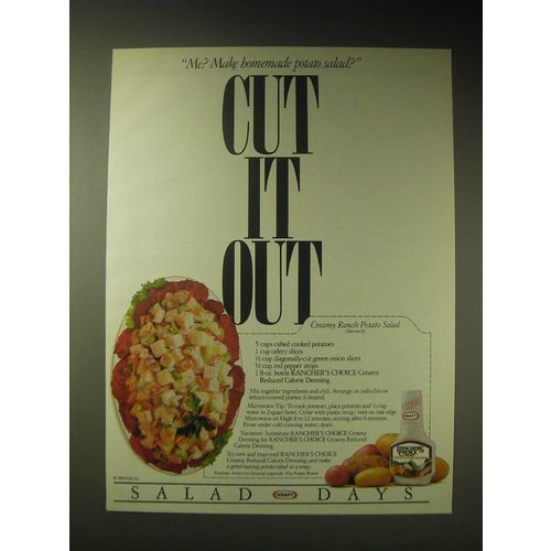 1989 Kraft Rancher's Choice Creamy Dressing Ad - Creamy Ranch Potato Salad