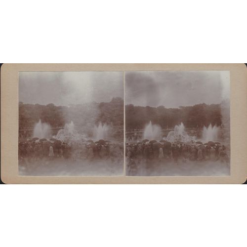 Fountains at Versailles, France, June 1931 - Vintage 3D Stereoview Card