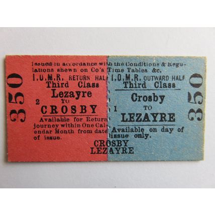 Isle of Man Railway Crosby-Lezayre Ticket #264