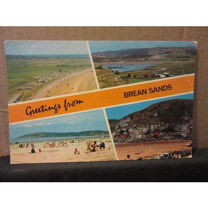 multiview, BREAN SANDS, Somerset. used postcard Colourmaster 1978 pm #